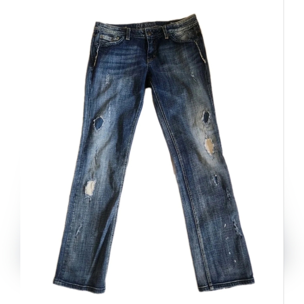Rerock for Express Jeans Womens 10 Blue Denim Jeans Low Rise Staight  31×31